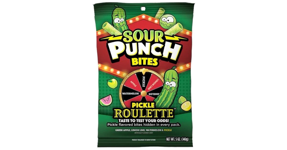 Sour Punch sour chew sticks with fruit and pickle flavors 140 g - Candy ...