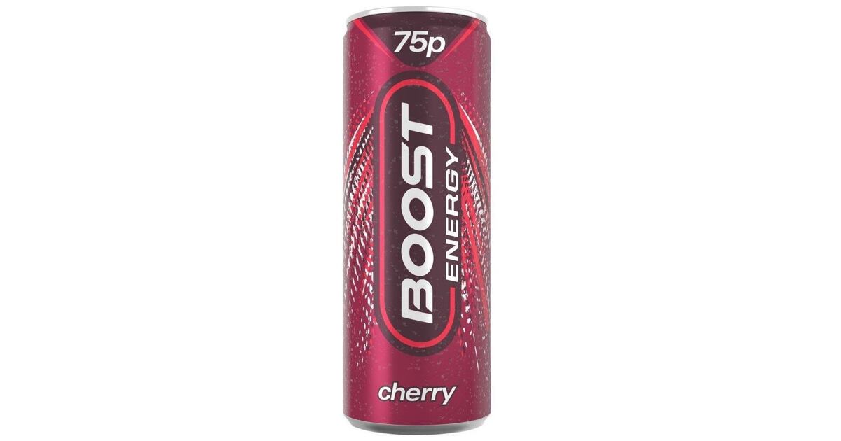 Boost energy drink with cherry flavor 250 ml PM Candy store.cz Dobroty z celeho sv ta