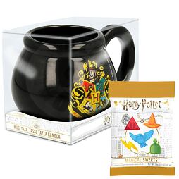 Harry Potter mug with a print in the shape of a cauldron 470 ml + Harry Potter Magical chewing gum 5