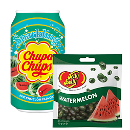 Chupa Chups limonáda s příchutí vodního melounu 345 ml + Jelly Belly fazolky s příchutí melounu 70 g