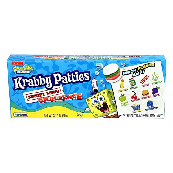 Spongebob Squarepants Krabby Patties gumové bonbonky s různými příchutěmi 90 g