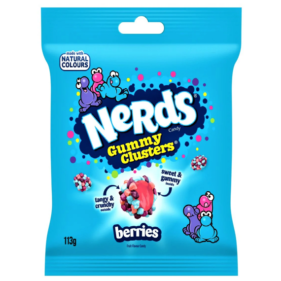 Nerds Clusters Berry žvýkací bonbony v cukrové skořápce s ovocnými příchutěmi 113 g