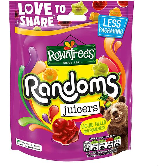 Rowntree's Randoms Juicers ovocné plněné želé bonbony 140 g