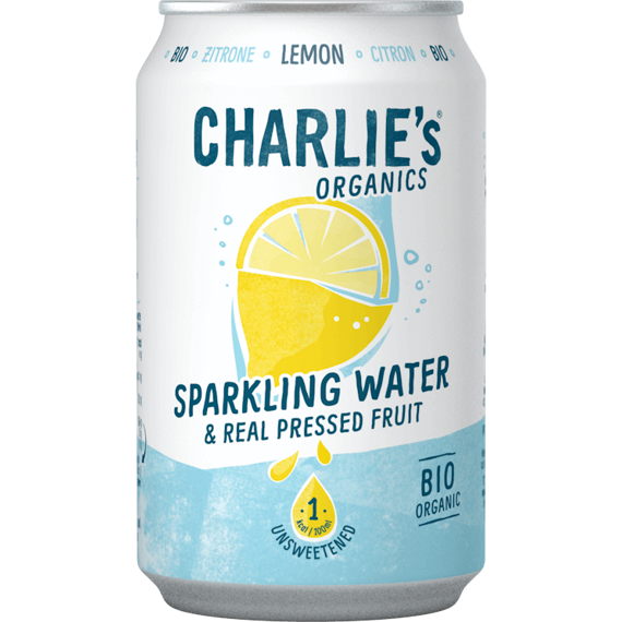 Charlie's Organics sycená pitná voda s citronovou šťávou 330 ml