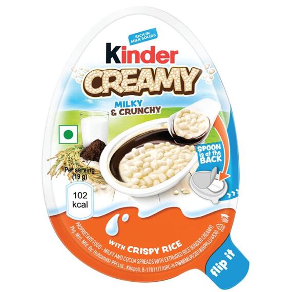 Kinder Creamy mléčný a kakaový krém s křupinkami 19 g