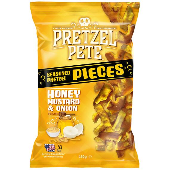 Pretzel Pete lámané preclíky s příchutí medu, hořčice a cibule 160 g