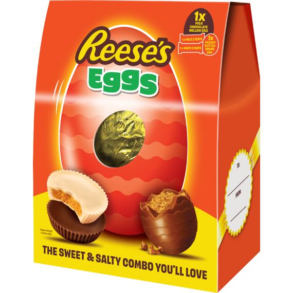 Reese's vajíčko s košíčky v mléčné a bílé čokoládě plněné arašídovým máslem 215 g